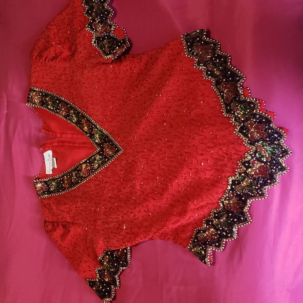 Laurence  Kazar Holiday Blouse L